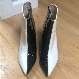 Black and white two tone bootie